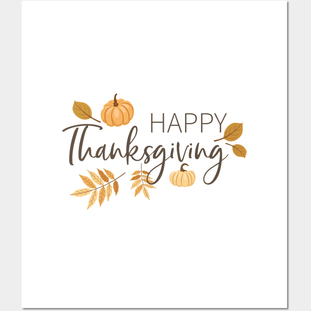 Happy Thanksgiving Wall Art by SWON Design